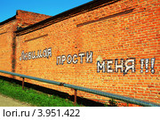 Надпись на кирпичной стене: Любимая прости меня! Стоковое фото, фотограф Сергей Гаврилов / Фотобанк Лори