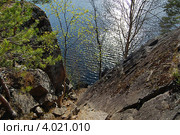 Карелия. Скальный кулуар на озере Ястребином. Стоковое фото, фотограф Сергей Бойков / Фотобанк Лори