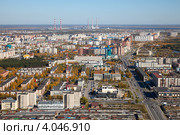 Вид на город Сургут с высоты полета птицы (2011 год). Стоковое фото, фотограф Владимир Мельников / Фотобанк Лори