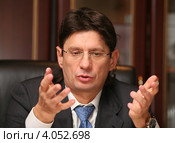 Леонид Федун – российский предприниматель, вице-президент ОАО «Лукойл», основной акционер и председатель совета директоров футбольного клуба «Спартак» Москва (2009 год). Редакционное фото, фотограф Александр С. Курбатов / Фотобанк Лори