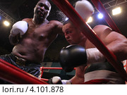 Бокс в Подольске, Денис Бахтов Россия и экс-чемпион Мира, Дэнни Уильямс  Великобритания (2012 год). Редакционное фото, фотограф Дмитрий Неумоин / Фотобанк Лори