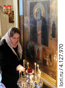 Посёлок Андреевка, Спасский храм, воскресная литургия (2012 год). Редакционное фото, фотограф Дмитрий Неумоин / Фотобанк Лори