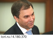 Первый заместитель Руководителя Администрации Президента Российской Федерации, депутат ГД РФ Вячеслав Володин (2008 год). Редакционное фото, фотограф Александр С. Курбатов / Фотобанк Лори
