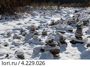 Священное место Обо вблизи поселка Аршан, Сибирь, Россия. Стоковое фото, фотограф Игорь Долгов / Фотобанк Лори