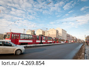 Санкт-Петербург. Трамвайная пробка на Лиговском проспекте (2013 год). Редакционное фото, фотограф Ольга Визави / Фотобанк Лори