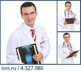 Врач с планшетом. Коллаж из нескольких снимков. Стоковое фото, фотограф Vitas / Фотобанк Лори