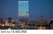 Деловой комплекс Leader Tower в ночное время суток, площадь Конституции, Санкт-Петербург (2013 год). Редакционное видео, видеограф Кекяляйнен Андрей / Фотобанк Лори