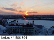 Нижегородская Духовная Семинария на фоне зимнего заката. Стоковое фото, фотограф Nikolay Pestov / Фотобанк Лори
