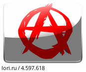 Прямоугольная иконка с изображением символа анархии. Стоковая иллюстрация, иллюстратор Клинц Алексей / Фотобанк Лори
