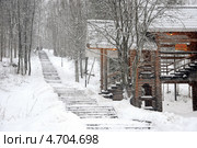 Курорт Марциальные воды зимой, вход в "Петровскую харчевню" (2012 год). Редакционное фото, фотограф Владимир Горощенко / Фотобанк Лори
