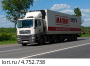 Тягач MAN TGA 18.390 с полуприцепом (2013 год). Редакционное фото, фотограф Виктор Карасев / Фотобанк Лори