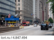 Мичиган авеню, Чикаго, США (2013 год). Редакционное фото, фотограф Ekaterina Shustrova / Фотобанк Лори
