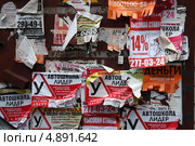 Объявления на стене (2013 год). Редакционное фото, фотограф Петрова Ольга / Фотобанк Лори