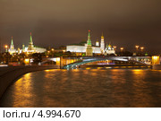 Москва. Вид на Кремль ночью. Стоковое фото, фотограф Валерий Ситников / Фотобанк Лори