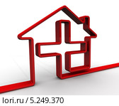 Аптека. Символ дома с медицинским крестом. Стоковая иллюстрация, иллюстратор WalDeMarus / Фотобанк Лори
