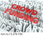 Красная надпись Crowd Funding на фоне других букв. Стоковая иллюстрация, иллюстратор Илья Урядников / Фотобанк Лори