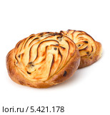 Вкусные поджаристые печеные булочки с кремом, изолированно на белом фоне. Стоковое фото, фотограф Natalja Stotika / Фотобанк Лори