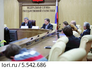 Глава Росстата Александр Суринов докладывает на Конференции о национальной переписи населения: опыт и перспективы федеральной государственной службы статистики России, 27 ноября 2012 года в Москве, Россия. Редакционное фото, фотограф Losevsky Pavel / Фотобанк Лори