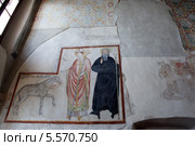 Монастырь Святой Катерины (Santa Caterina del Sasso) Интерьер, росписи на библейские сюжеты. г. Лавено, Италия (2013 год). Стоковое фото, фотограф Виктор Филиппович Погонцев / Фотобанк Лори