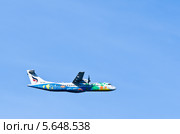 Самолёт ATR-72 в полете. Авиакомпании Bangkok Air (2013 год). Редакционное фото, фотограф Антон Афанасьев / Фотобанк Лори