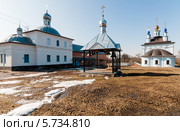 Свято-Введенский Макариевский мужской епархиальный монастырь. Белевский район, Село Жабынь. Вид на храмы (2014 год). Стоковое фото, фотограф Игорь Низов / Фотобанк Лори