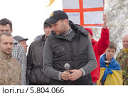 Известный майдановский сотник - Владимир Парасюк выступает на митинге в Одессе (2014 год). Редакционное фото, фотограф KEN VOSAR / Фотобанк Лори
