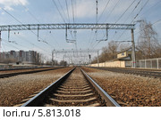 Железнодорожные пути. Стоковое фото, фотограф Мария Ходарева / Фотобанк Лори