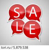 Концепция дискаунта и скидок. Слово Sale на красных облачках. Стоковая иллюстрация, иллюстратор Юлия Гапеенко / Фотобанк Лори