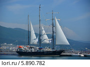Морская регата SCF Black Sea Tall Ships Regatta 2014, парусник "RUNNING ON WAVES" Мальта, порт Новороссийск. Редакционное фото, фотограф Игорь Архипов / Фотобанк Лори