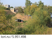 Зарастающий пляж города Курган (2014 год). Редакционное фото, фотограф Анатолий Матвейчук / Фотобанк Лори