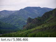 Гора Чалпан на фоне Саянского массива. Стоковое фото, фотограф Александр Каргаполов / Фотобанк Лори