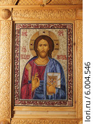 Вышитый образ, Господь Вседержитель в Шамордино (2014 год). Редакционное фото, фотограф Дмитрий Неумоин / Фотобанк Лори
