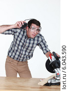 A carpenter asking to repeat. Стоковое фото, фотограф Phovoir Images / Фотобанк Лори