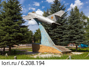 Городское поселение "Посёлок Воротынск". Самолёт-памятник МиГ-17 (2014 год). Редакционное фото, фотограф Сергей Лаврентьев / Фотобанк Лори