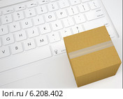 Закрытая картонная коробка на клавиатуре. Стоковая иллюстрация, иллюстратор Кирилл Черезов / Фотобанк Лори