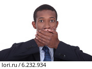 Businessman with shocked expression on face. Стоковое фото, фотограф Phovoir Images / Фотобанк Лори