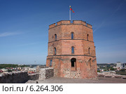 Башня Гедиминаса на Замковой горе в Вильнюсе, Литва (2014 год). Стоковое фото, фотограф Алексей Семенушкин / Фотобанк Лори
