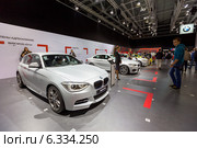 BMW M3 Седан. Московский международный автомобильный салон 2014. Редакционное фото, фотограф Сергей Лаврентьев / Фотобанк Лори