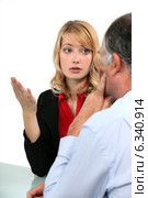 Woman trying to explain her point of view. Стоковое фото, фотограф Phovoir Images / Фотобанк Лори