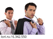 Man copying his colleague. Стоковое фото, фотограф Phovoir Images / Фотобанк Лори