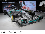 Mercedes AMG Petronas F1 W05, московский международный автомобильный салон  2014. Редакционное фото, фотограф Алексей Голованов / Фотобанк Лори
