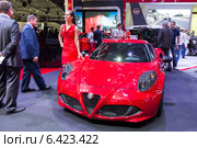 Alfa Romeo 4C. Московский международный автомобильный салон 2014. Редакционное фото, фотограф Сергей Лаврентьев / Фотобанк Лори