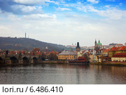 Prague wih Charles bridge (2011 год). Стоковое фото, фотограф Яков Филимонов / Фотобанк Лори
