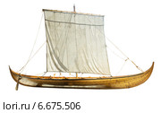 Wooden boat with sails unfurled. Стоковое фото, фотограф Яков Филимонов / Фотобанк Лори