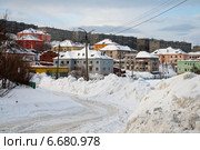 Кировск, Мурманская область. Разноцветные дома на склоне (2014 год). Стоковое фото, фотограф Юлия Бабкина / Фотобанк Лори
