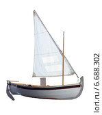 Small boat with sails unfurled. Стоковое фото, фотограф Яков Филимонов / Фотобанк Лори