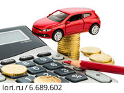cost of the car. with calculator. Стоковое фото, фотограф Erwin Wodicka / Фотобанк Лори