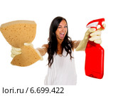 housewife annoys brush over. Стоковое фото, фотограф Erwin Wodicka / Фотобанк Лори