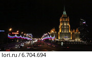 Ночной трафик на Новоарбатском мосту (2014 год). Редакционное видео, видеограф Наталья Волкова / Фотобанк Лори