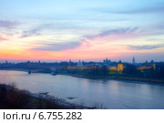 Вечерний вид на Кремль. Великий Новгород (2014 год). Стоковое фото, фотограф Литвяк Игорь / Фотобанк Лори